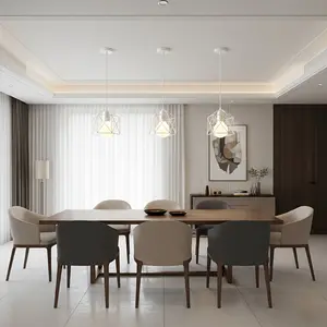 Creative Modern Pendant Light, Nordic Minimalist & Industrial Vintage Style, Adjustable Cage Design, Multi-Scene Lighting, E27 Compatible