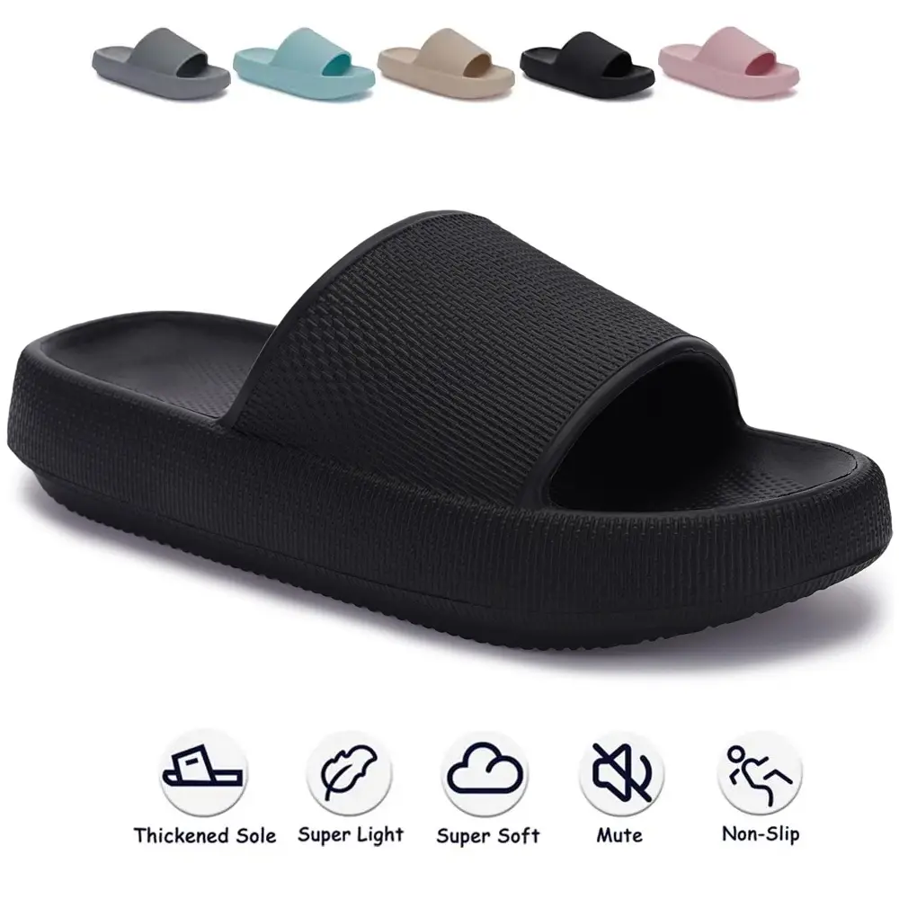 Pillow Slides for Women and Men, Max Cushion EVA Foam Slippers, Quick Dry Non-Slip Indoor-Outdoor Footwear, Slippers For Women, Party, Beach, All Seasons, Breathable