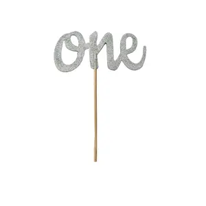 Silver One Cake Topper