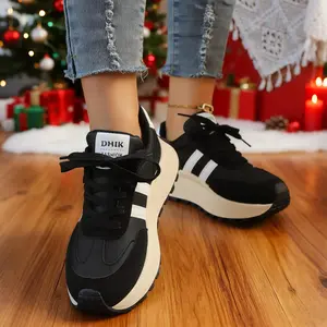 Women's Casual Sneakers Fashion Chunky-Sole Walking Shoes Daily Comfort Lace-Up Shoes