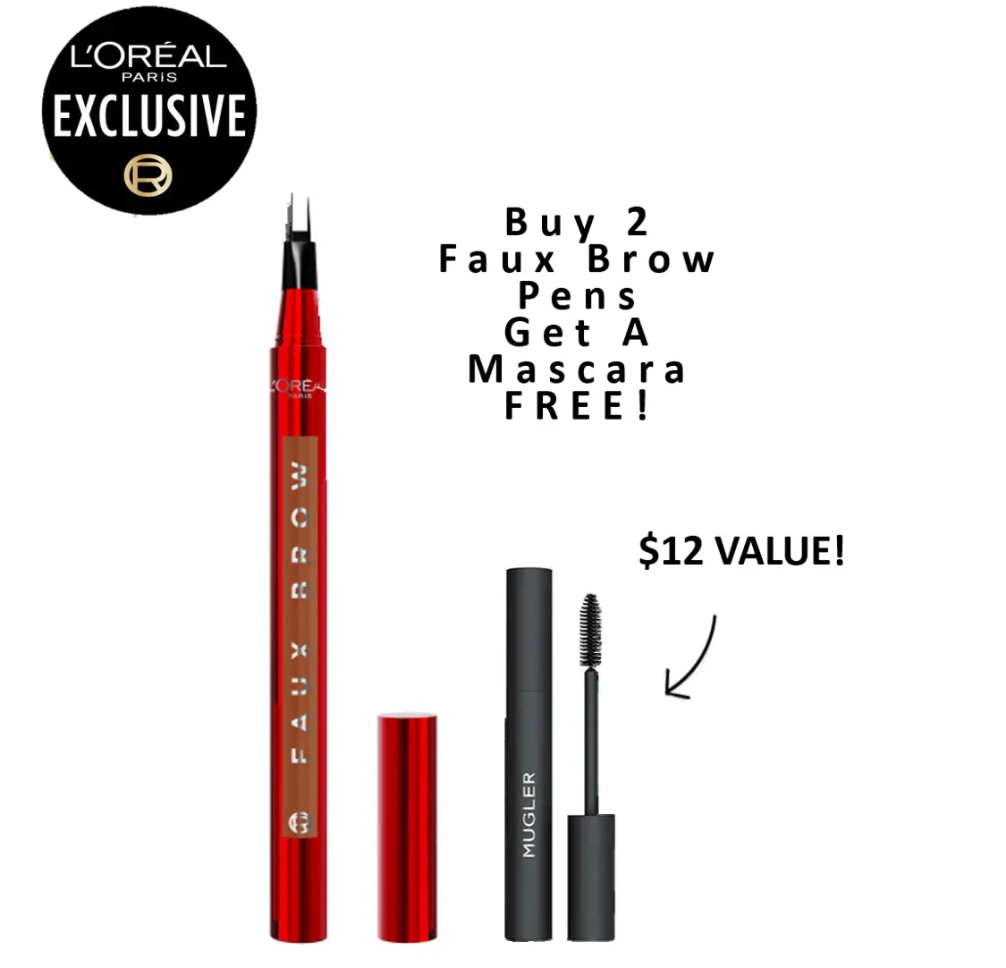 Faux Brow, Hair-Like, Filling Eyebrow Pen with Double-Brush Tip, Fast & Precise Eyebrow Makeup, L'Oreal Paris