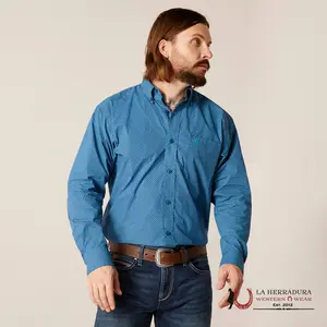 ARIAT BRAXTON CLASSIC LONG SLEEVE SHIRT SPELLBOUND TEAL CLASSIC FIT - 10046222