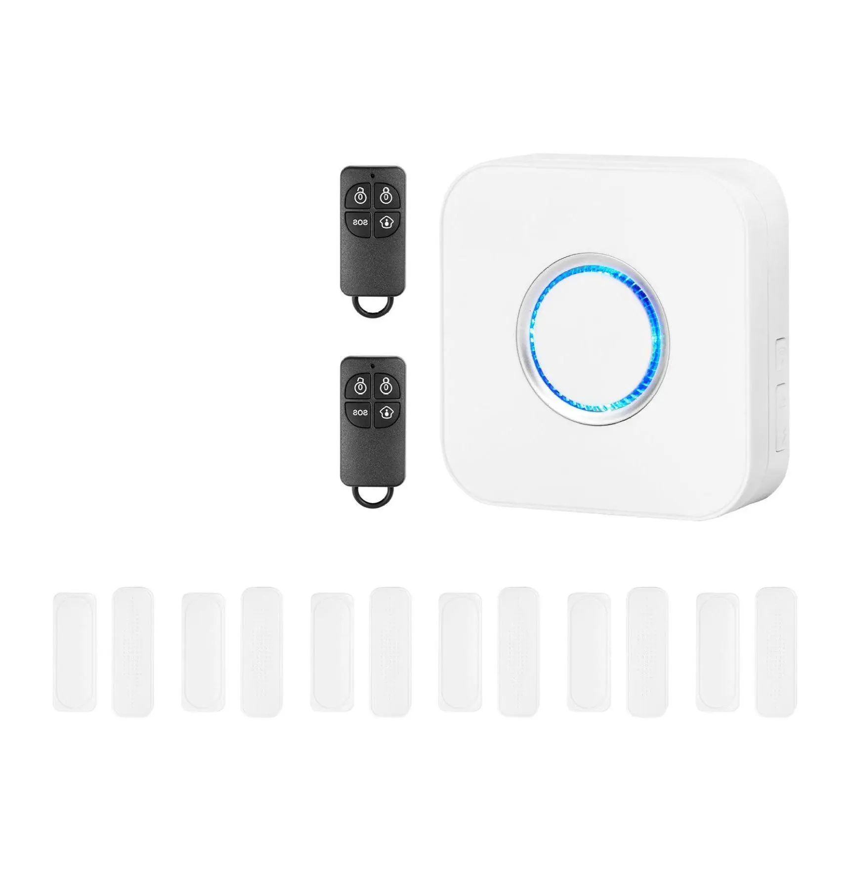 Wireless Door Chime, 6 Sensors, 656ft Range, App Control, DC 12V Door Open Alarm - Home/Business Security Ringer for Doors, Windows, Office Default