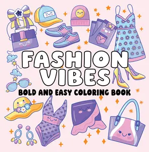 Kids' Coloring Book - Bold, Easy Fashion Vibes Regular Edition with Accessories for Stress Relief and Outfit Inspiration, Creative Children's Literature & Art Book
