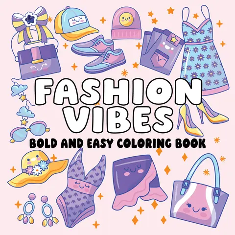 Unisex Kids' Artistic Coloring Book - Regular Edition, Bold and Easy Colors, Stress Relief, Boosts Creativity, Fun, Single-Sided Bleed-Free Paper, English, Mindful Calming, Creative Fashion Pieces, Stress-Relief Accessories, All-Season Birthday Gift