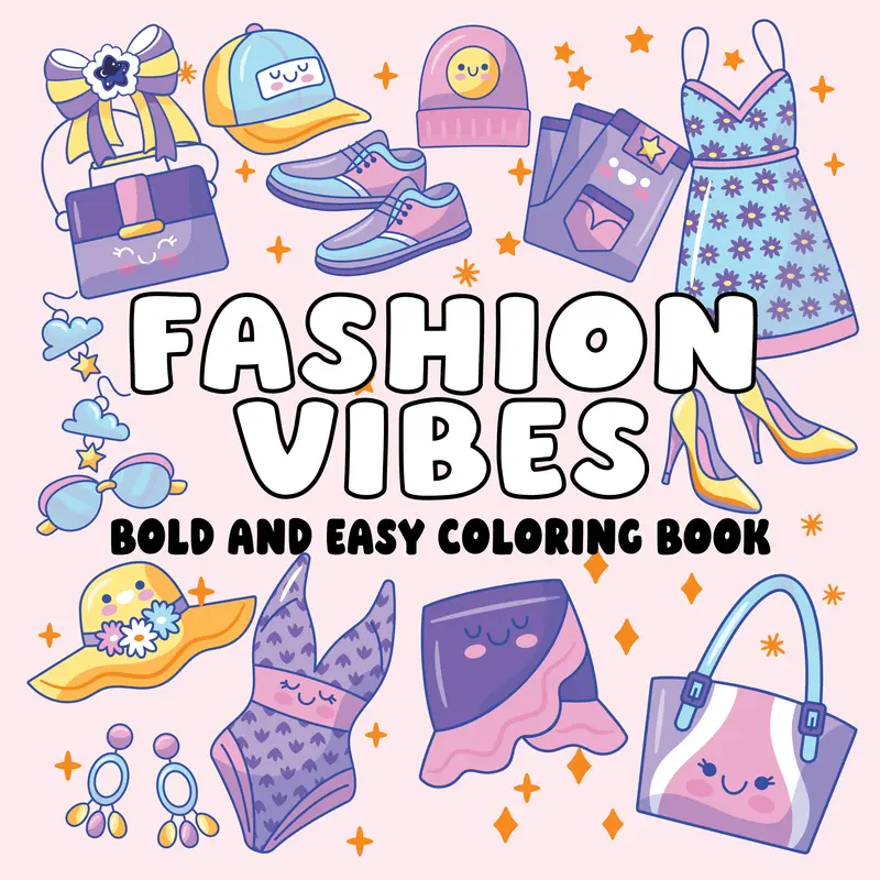 Unisex Kids' Artistic Coloring Book - Regular Edition, Bold and Easy Colors, Stress Relief, Boosts Creativity, Fun, Single-Sided Bleed-Free Paper, English, Mindful Calming, Creative Fashion Pieces, Stress-Relief Accessories, All-Season Birthday Gift