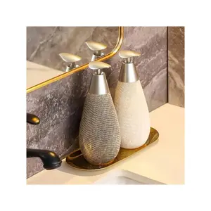 Creative Retro Style Ceramic Push-Type Soap Dispenser With Pump,  Hand Soap Bottle, Suitable For Bathrooms Kitchens And Toilets