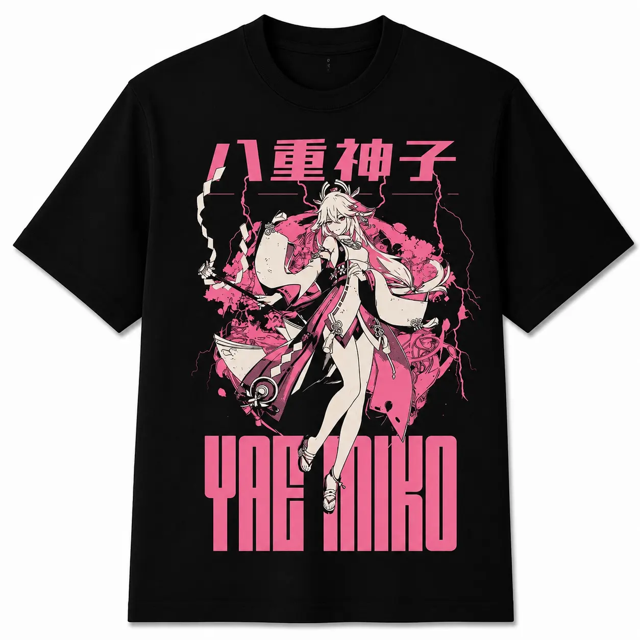 Yae Miko Genshin Impact Anime Shirt, Kitsune Shrine Maiden Graphic Tee, Japanese Gaming T Shirt, Waifu Otaku Gift