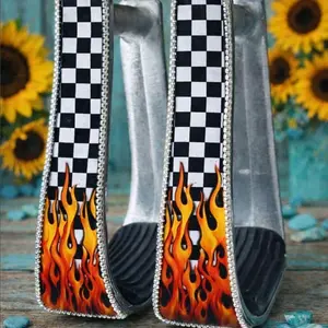 checkered flame stirrups