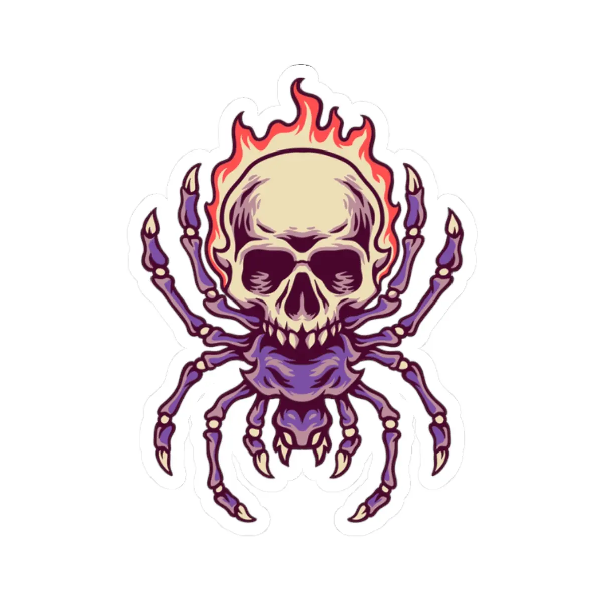 Skull Spider Stickers | Edgy Vinyl Decals for Laptops, Water Bottles, Helmets, Halloween Decor, Gothic Aesthetic