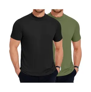 COOFANDY Men's 2 pack Mock Turtleneck T Shirt Short Sleeve Slim Fit Basic Casual Undershirt Solid Color Pullover Tee COOFANDY Men's 2 pack Mock Turtleneck T Shirt Short Sleeve Slim Fit Basic Casual Undershirt Solid Color Pullover Tee