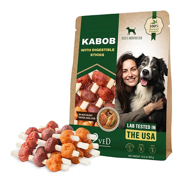 Rawhide Free Dog Treats Kabobs with Duck and Chicken 11oz All Natural Grain Free Chews for Dogs Supports Healthy Teeth and Gums