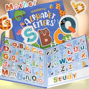 Portable Cute Animal Magnetic Letter Learning Board, Foldable Upper and Lowercase Letters, Early Education Material Gift for Boys & Girls