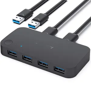 USB 3.0 , USB  2 Computers Share 4 USB for PC, , Keyboard, Printer, Scanner, USB KVM  Selector Compatible with Windows, , Linux