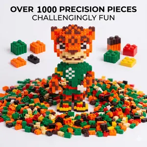Micro Building Blocks Leopard Model Kit - Challenging 3D Mini Bricks Puzzle, Immersive DIY Assembly Hobby Set, Creative Desktop Decor Gift for Adults & Teens (165 )