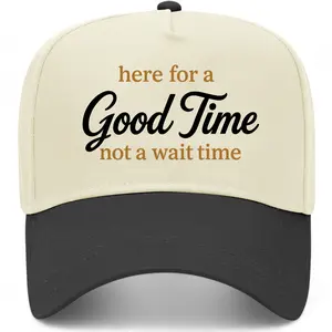 Here For a Good Time Not a Wait Time Trucker Hat - Unisex Viral Trendy Theme Park Hat for Men & Women