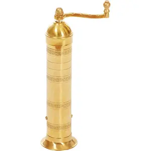 Greek Pepper Mill, European Style Salt and Pepper , 9-Inch (Brass)