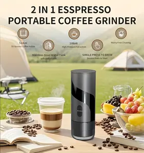 Portable Electric Espresso Machine for Travel, Car Coffee Maker Self-Heating with USB-C, Battery Powered Coffee Espresso Maker for Ground Coffee & NS Capsule, for RV, Hiking, Office,Gift