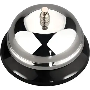 3.3in Stainless Steel Desk Big Call Bell - Loud Clear for Hotel, School, Office, Reception Areas, Elderly Care, Warehouses, Kitchen, Restaurant Bar & Classic Concierge Service Hotel Bell