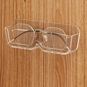 Wall Mounted Glasses Storage Box, 1 Count Punch Free Glasses Holder, Glasses Display Rack, Home Organizer for Bedroom Bathroom