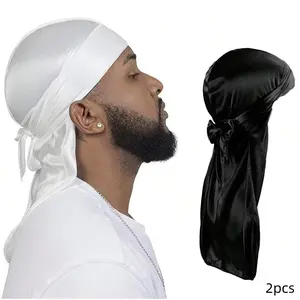 Unisex 2-Piece Headscarf Keffiyeh Wrap Set, Satin Men's Scarf Ideal for Cycling and Hairband, Perfect for Halloween Costume Parties and Role-Playing
