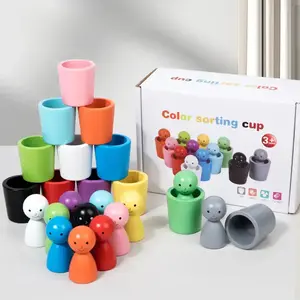 Colorful Stacking Cups Toy, 1 Set Mini Cute Building Blocks Toys for Color Recognition, Creative Stacking Toys for Birthday Gifts, Valentine's Day Gift