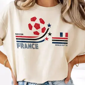 Retro France Soccer WC26 Shirt, Graphic Football Shirt, Gift For Fans, 2026 Soccer Fan Shirt, Gift For Fan Fathers Day