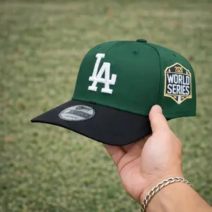 New Era Los Angeles Dodgers Green Flat Brim Snapback Cap – High Quality Embroidered White Logo Adjustable Baseball Hat for Men Women, Comfortable Fit Streetwear Accessory, Lightweight Breathable Cap Perfect for Casual Wear and Urban Style