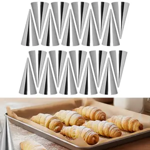 Stainless Steel Cream Horn Molds| 20pcs Large Size 4.7 Inch| Baking Cones| Roll Forming
