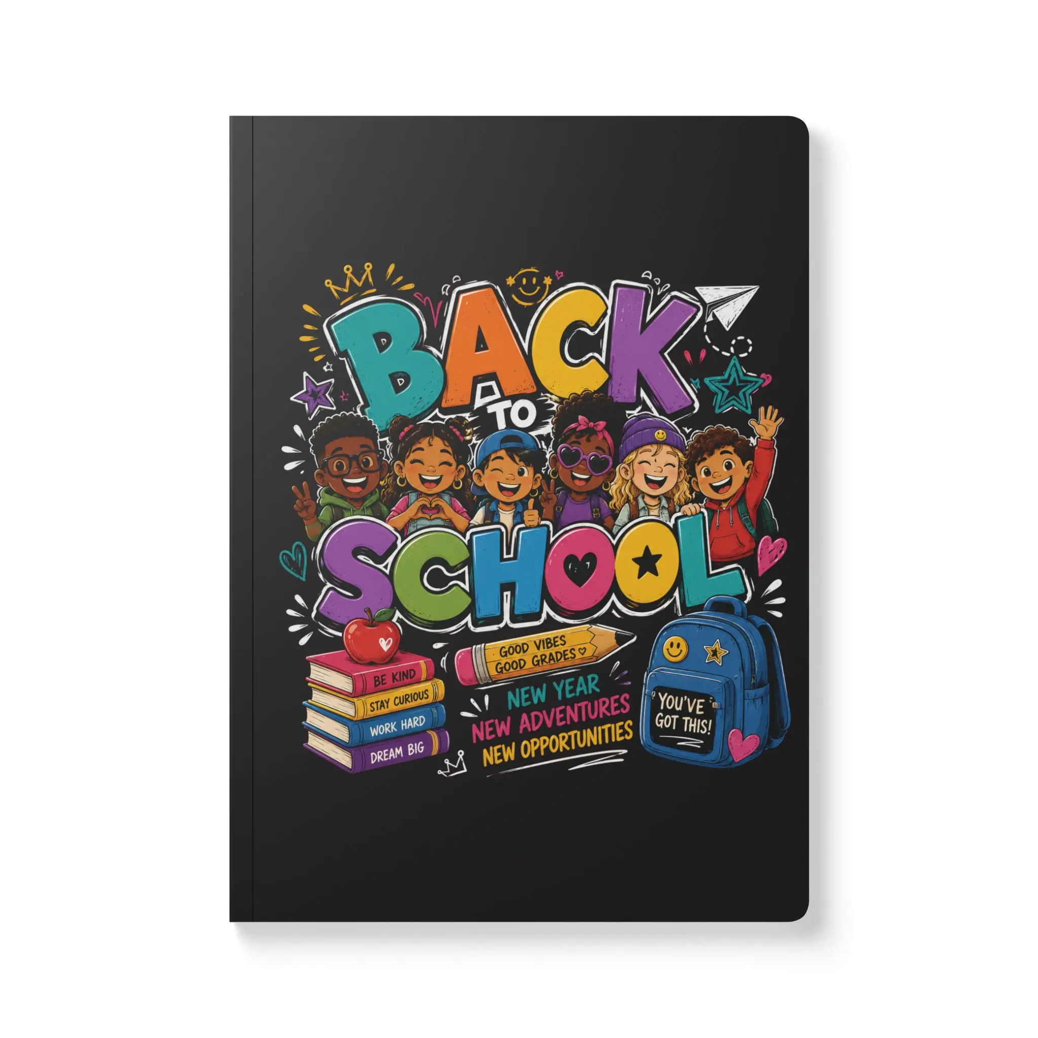 Back to School Kids Illustration Journal | Softcover Notebook