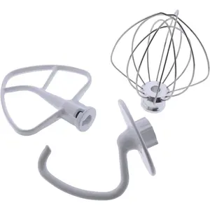 K45DH Dough Hook & K45B Flat Beater & K45WW Wire Whip-3 Pieces Replacement for  4.5QT Tilt- Stand Mixers