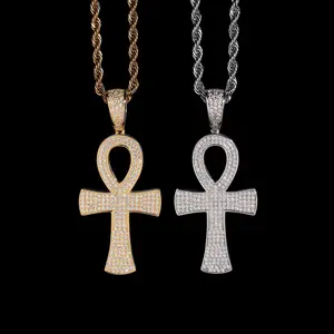 Ankh Cross Pendant Lab Diamond – 14k Gold