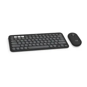 Logitech Pebble 2 Combo, Wireless Keyboard and Mouse, Quiet and Portable, Customizable, Logi Bolt, Bluetooth, Easy-Switch for Windows, macOS, iPadOS, Chrome - Black PC Combo Black