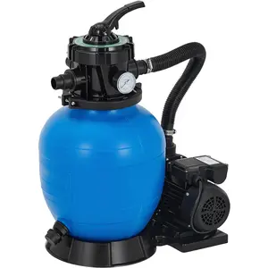 13" Sand Filter Pump for Above Ground Pool, 1/2HP 2642GPH Swimming Pool Pump & Sand Filter System with 7-Way Valve & Strainer Basket, Pool Pumps Above Ground, Blue