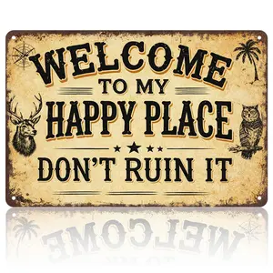 Rustic Wilderness 8x12 Inch Aluminum Metal Sign |   Retro Outdoor Cabin Hunting Themed Welcome Decor, Ideal for Man Caves, Beach Houses, Camp Walls, Garage & Rustic Farmhouse Home Spaces. Weathered Distressed Tin Plaque, Highly Shareable Funny TikTok Wall