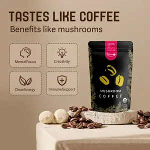 Mushroom Coffee with 7 Adaptogenic Mushroom | USDA Organic Enhanced Energy, Focus and Immunity with Cordyceps, Reishi, Shiitake, Lion's Mane & Turkey Tail | 30 Servings + Free FROTHER