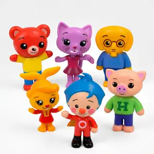 6 PCS Plim Plim Action Figures Set Mini PVC Cartoon Toys Cute Clown & Animal Friends Collectible Model Dolls for Kids Birthday Party Favors Cupcake Toppers Baby Shower Decorations Boys Girls Toddlers Gift Viral Nursery Figure