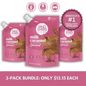 3-Pack Bundle Milk caramel (Dulce de leche) Healthy Spread | 10.5oz (300g)| No Sugar added, lactose free, gluten free, simple ingredients Flavor Sweet