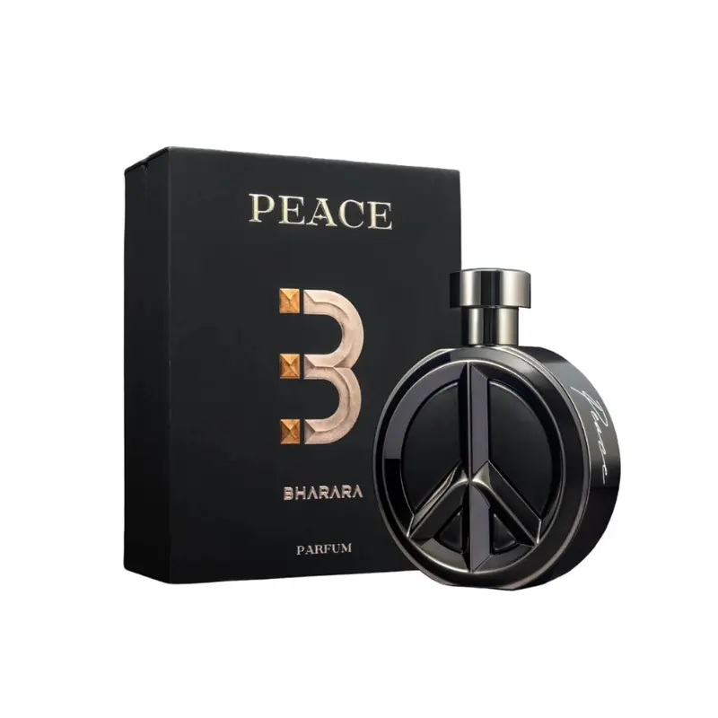 BHARARA Peace Eau De Parfum for Men - 3.4 fl oz Woody Amber Perfume Cologne with Vanilla, Floral, Fresh Citrus, Grapefruit, Lemon, Spice Warmth, Cedarwood, Patchouli Smoky Notes - Daytime Elegance, Evening Serenity Scent