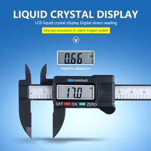 100mm Electronic Digital Calipers Carbon Fibre Dial Vernier Calipers Micrometers Hardware Measuring Tools Digital Rulers for Inside And Outside Diameters, Precision Measurements, Durable, with Inch/mm Conversion, Auto-off Featured Micron Scale