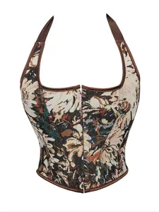 Women's Floral Print Bustier, Fashionable Structure Corset, Tummy Control Shaper for Daily Wear