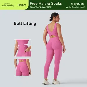 Halara UltraSculpt V Neck Butt Lifting Workout Jumpsuit with Pockets #SwimWeek