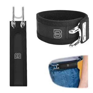 Tactical Metal Hook Elastic Belt (Unisex) - Patented No - Buckle Invisible Design| Soft Adjustable Side