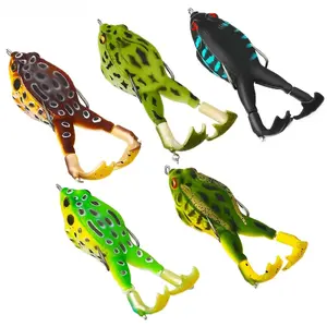 2026 NEW 3-10pcs Vibrant Topwater Frog Lures - Silicone Floating Bait with Double Propeller Legs, Lead-Free, Ideal for Bass, Snakehead, Catfish, 3.5in/13g Fishing Tackle Multi-Jointed Realistic
