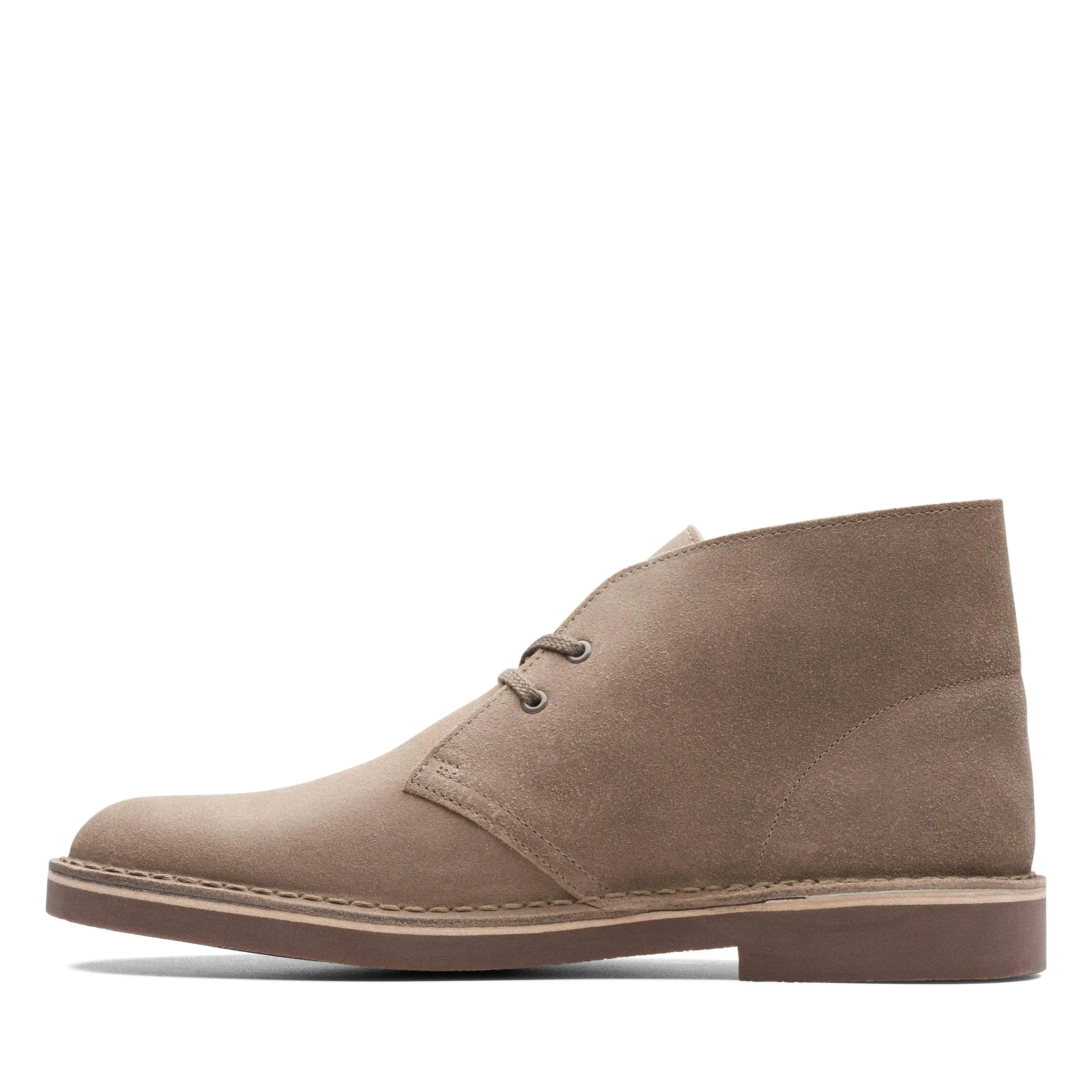 Men's Clarks Bushacre 2 Taupe Distressed Suede Footwear - Rubber Sole Shoe, Casual Boot