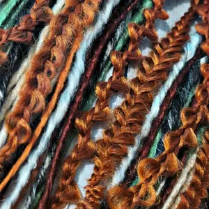 Pumpkin Dumplin Dreadlock Extensions - Vibrant Multicolor Braids for Stylish Hair Accessories