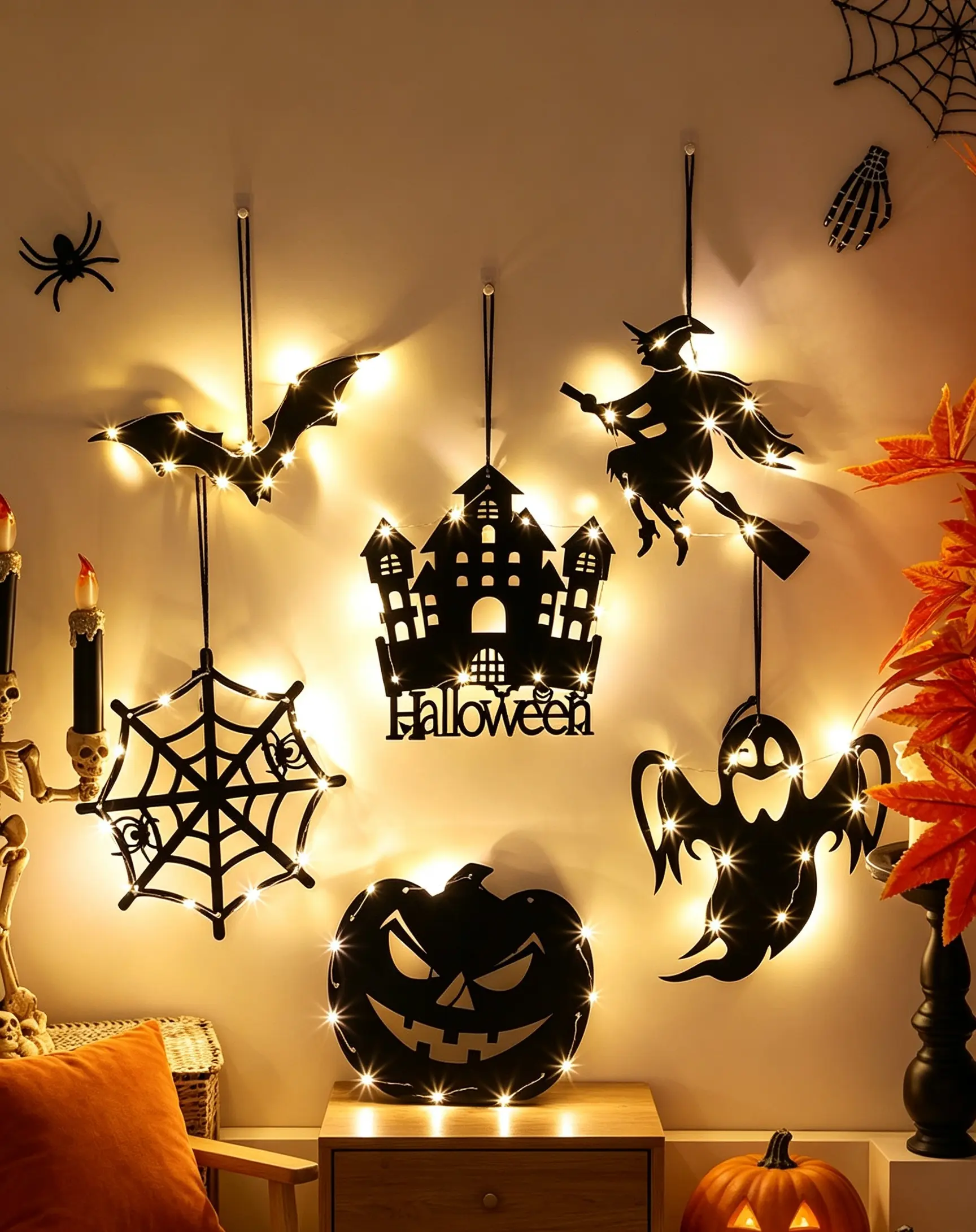Halloween Glowing Pumpkin Lantern Decoration, Hanging Ornament for Courtyards, Backdrop Wall Prop for Scene Styling & Outdoor/Indoor Leisure Ambiance Enhancement