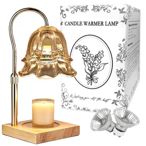 Aroma Melter Lamp, Convallaria Decor Light, Height Adjustable Timer, Comes with 2 Bulbs, Flameless Scent Lamp for Bedroom Apartment Decor