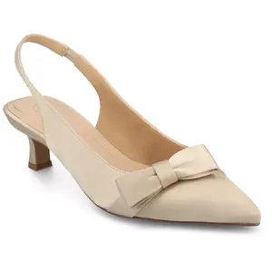 Journee Women's Paloma Pumps, Satin/Champagne 8