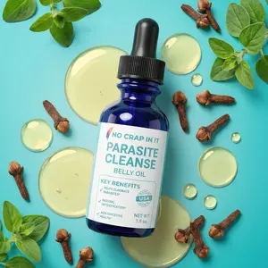 Parasite Cleanse Belly Oil - No Crap In It - 1.5oz Natural Detoxification Blend with Castor Oil for Gentle Digestion Support